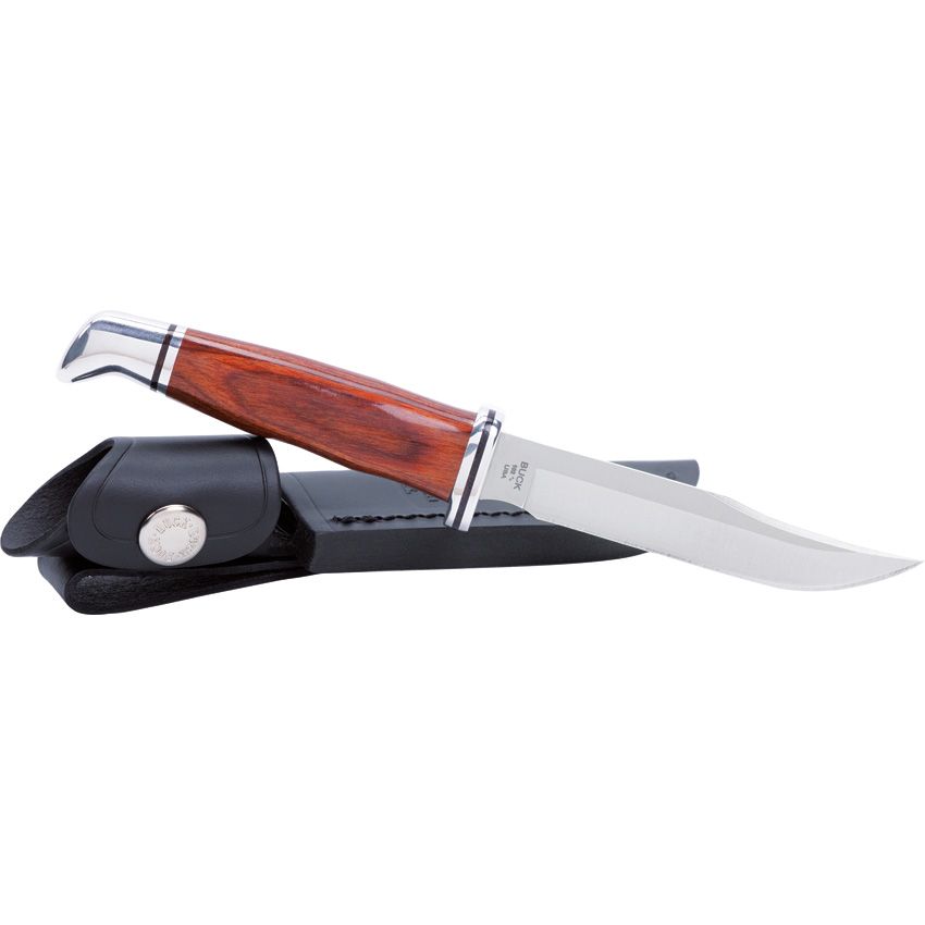 Buck Knives, 102CCS1, Woodsman Heritage Series, Brown DymaLux handle. Alum guard and pommel