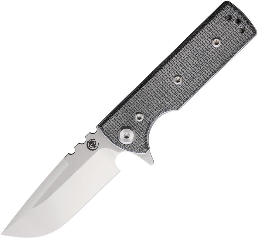 Chaves Knives, 14238, T.A.K. Linerlock Stonewashed blade, Black canvas micarta handle
