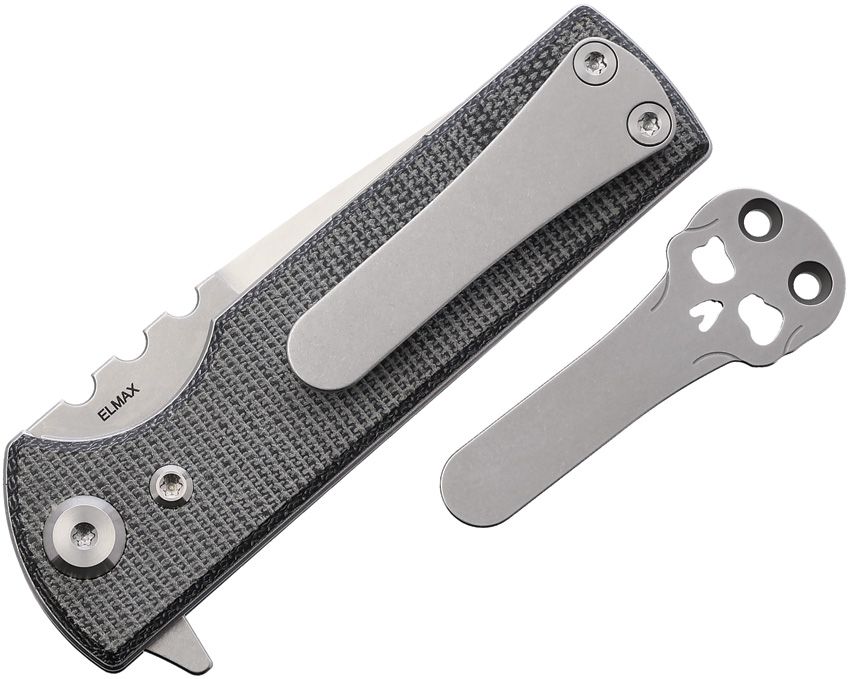 Chaves Knives, 14238, T.A.K. Linerlock Stonewashed blade, Black canvas micarta handle