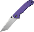 Civivi Knives, 2023A, Brazen Linerlock, Stonewash finish D2 tool steel tanto blade. Purple G10 handle