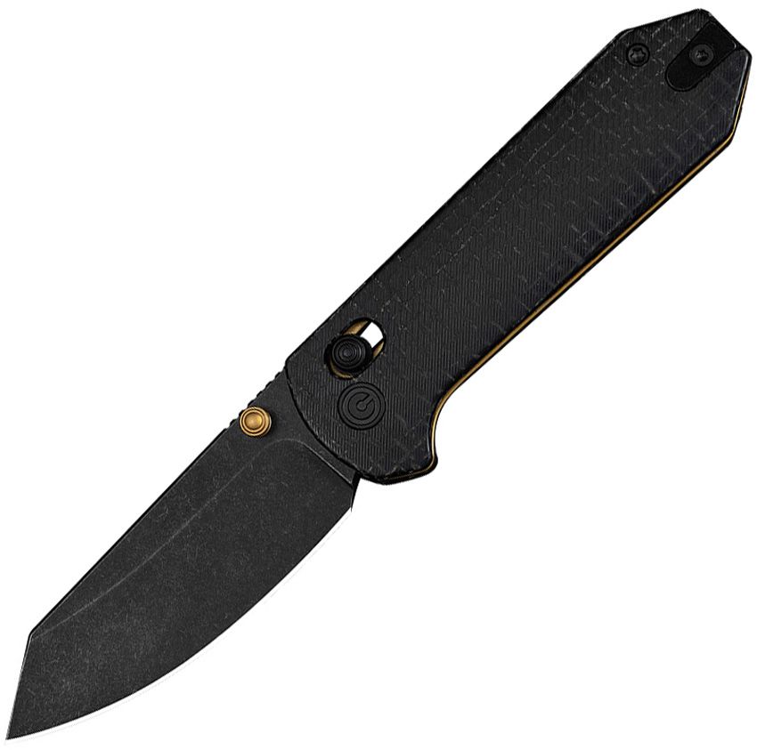 Civivi Knives, 23073B2, Yonder Crossbar Lock Black burlap micarta handle