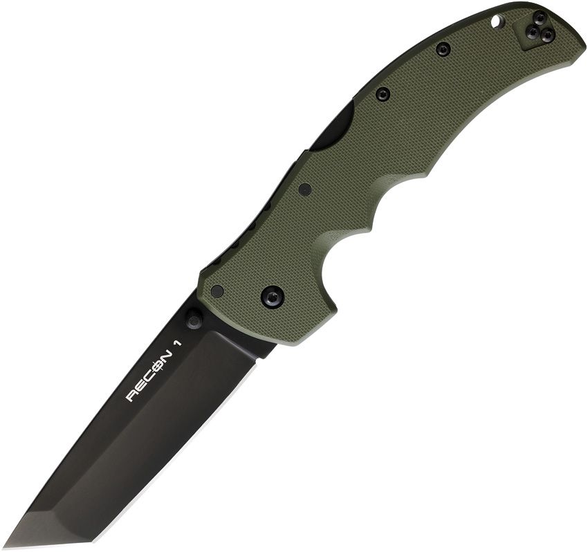 Cold Steel Knives, 27BTODBK, Recon 1 Lockback Tanto OD Handles