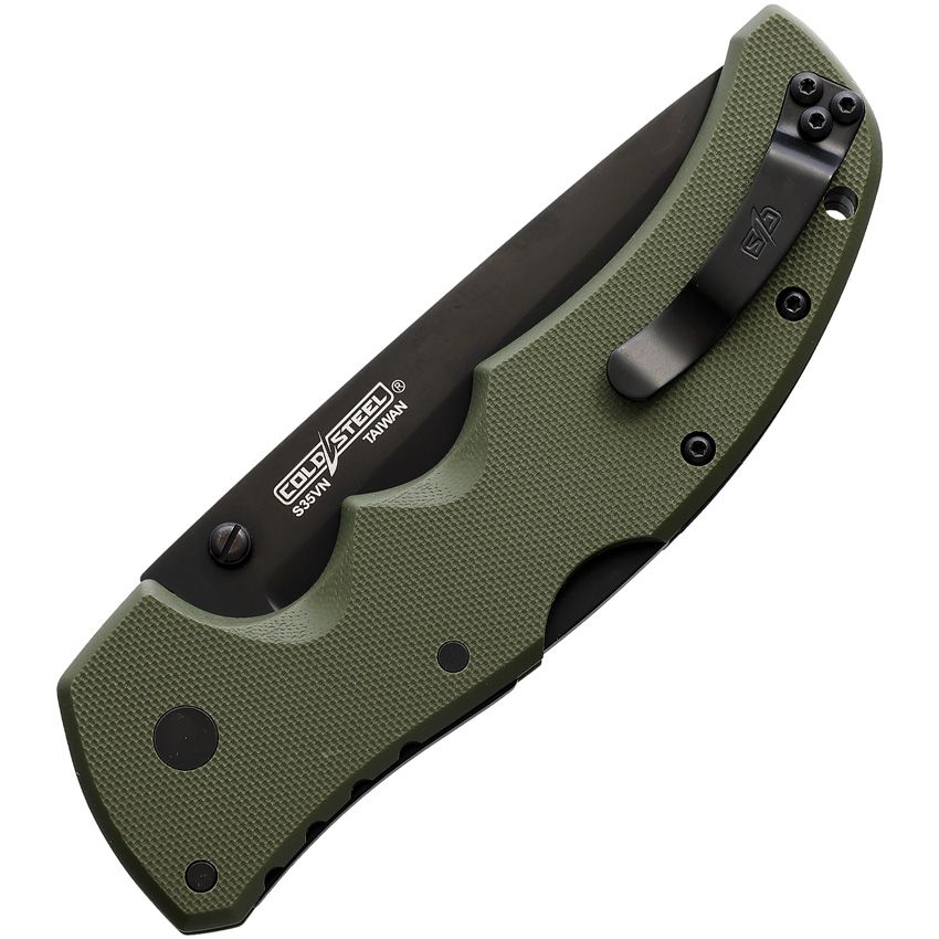Cold Steel Knives, 27BTODBK, Recon 1 Lockback Tanto OD Handles
