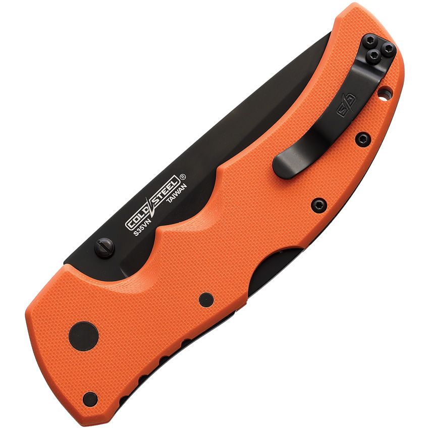 Cold Steel Knives, 27BTORBK, Recon 1 Lockback, Tanto Orange Handles