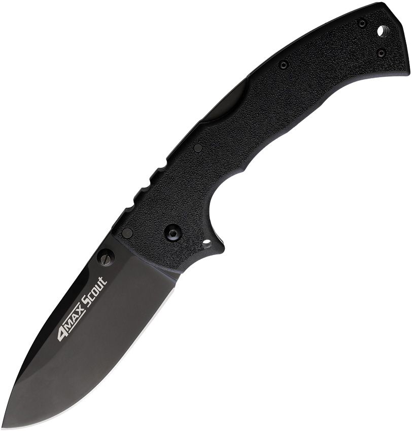 Cold Steel Knives, 62RQBKBK, 4-Max Scout Lockback Black/Black