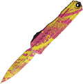 Microtech Knives, 12421CYPKSPL, Auto Cypher II D/E OTF Yellow and Pink