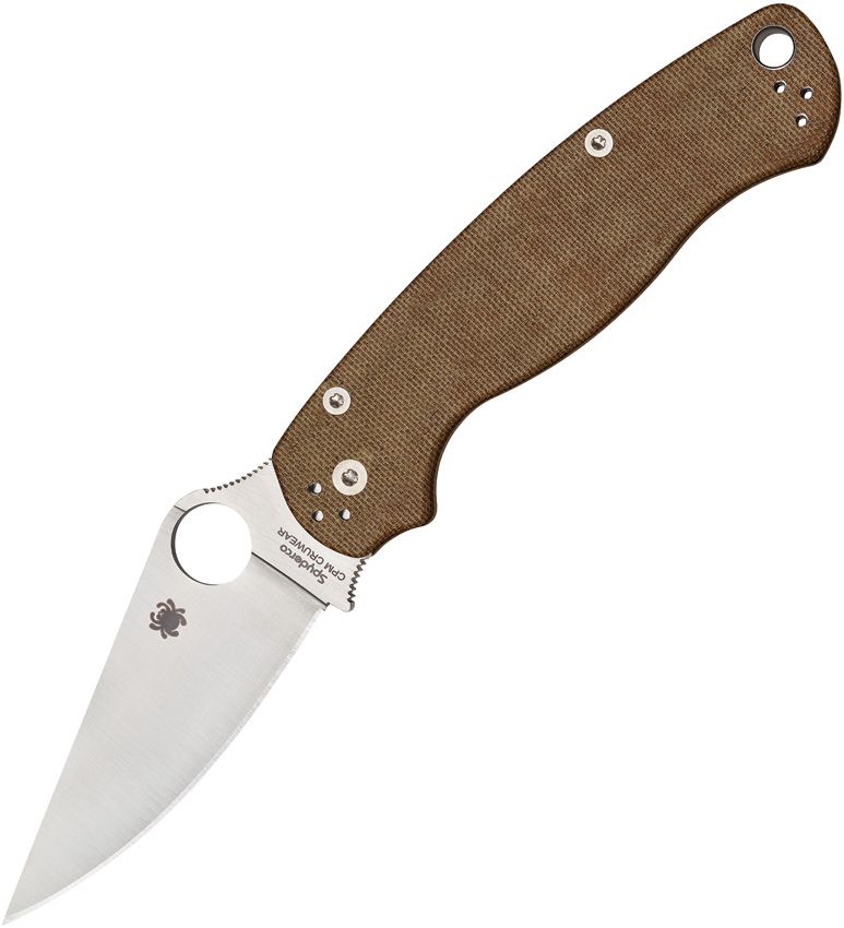 Spyderco Knives, 81MPCW2, Para Military 2 Comp Lock Brown canvas micarta handle