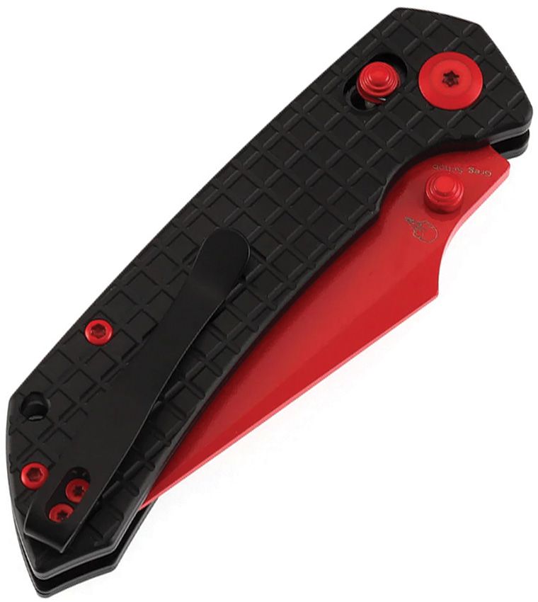 Tenable Knives, 1034V10, Fenrir Button Lock Red/Black