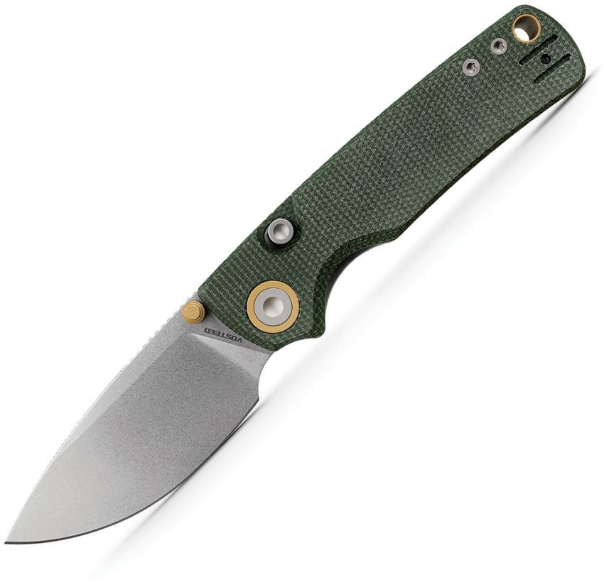Vosteed Knives, A2611, Porcupine Top Linerlock Green